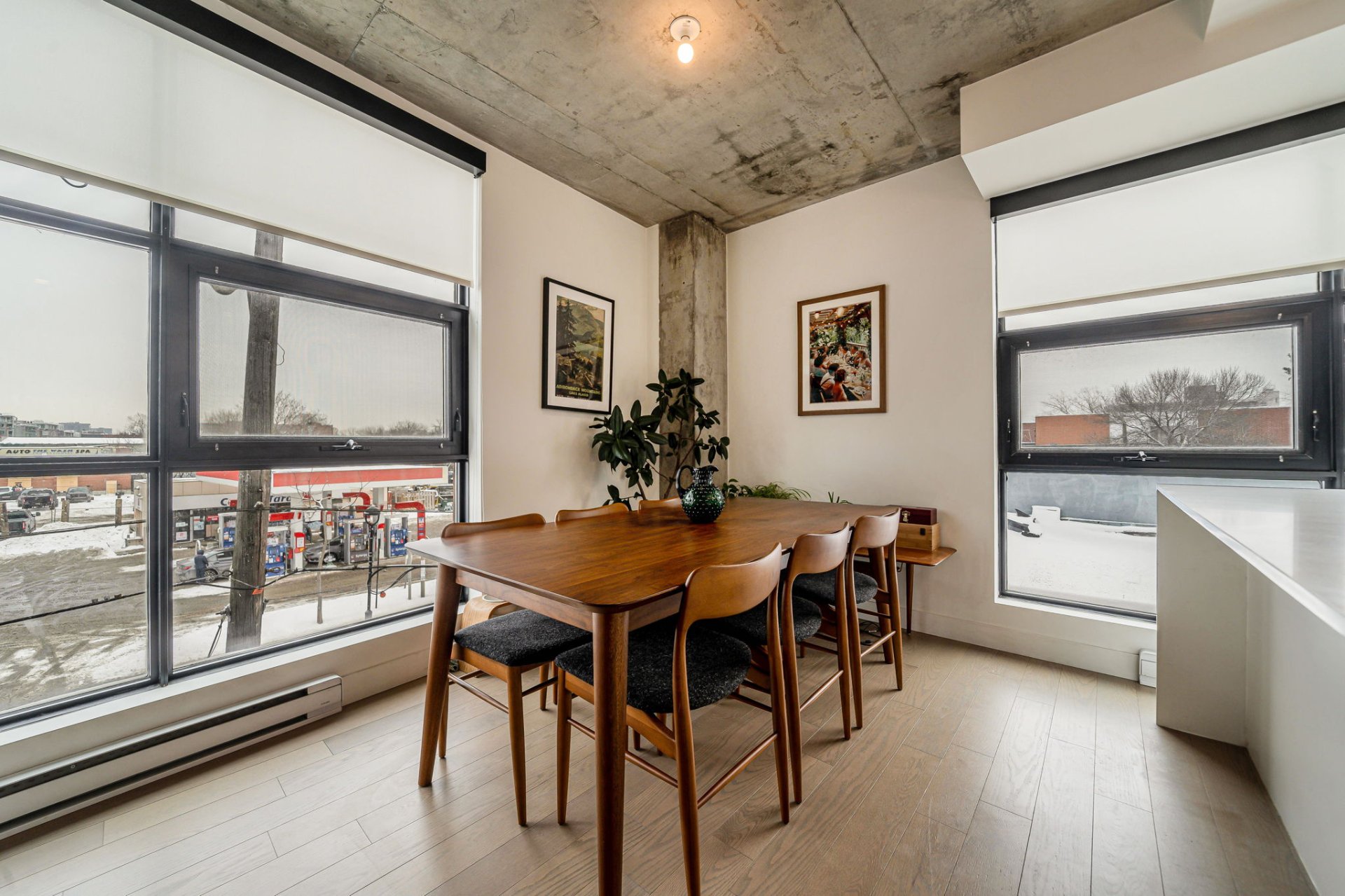 Kitchen island at Montreal property 2615 Rue Augustin-Cantin unit A201